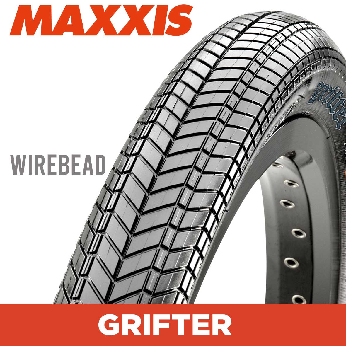 Maxxis Grifter 20 X 2.10 Bmx Tyres - Wire 60Tpi