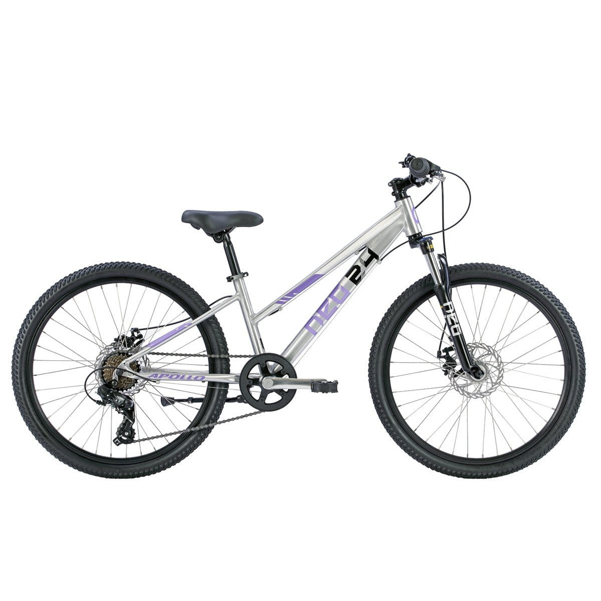Neo Disc+ 24 7s Girls Brushed Alloy / Lavender / Black