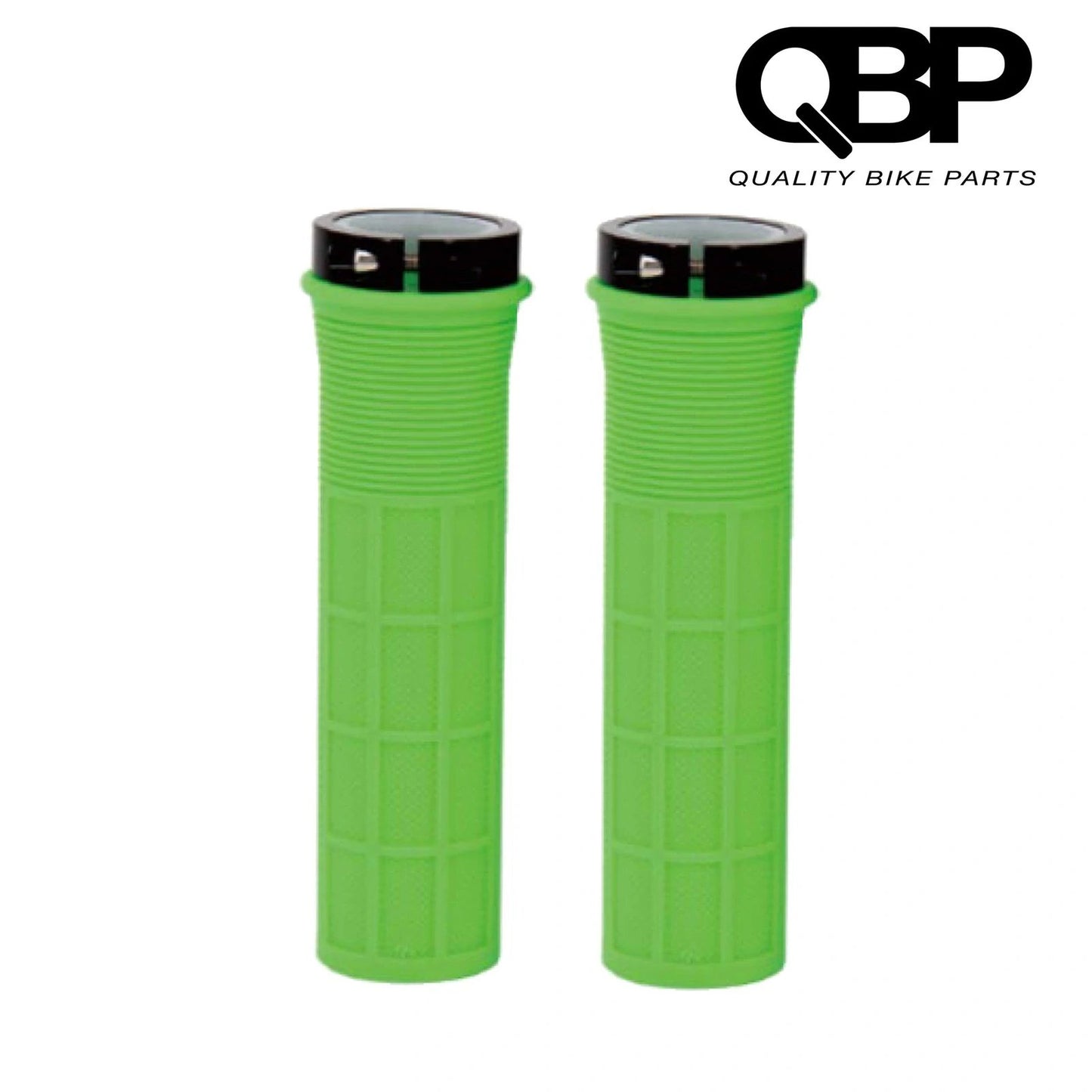 Qbp Lockon Lime Mtb Grips - Flatbar Grip Accessories