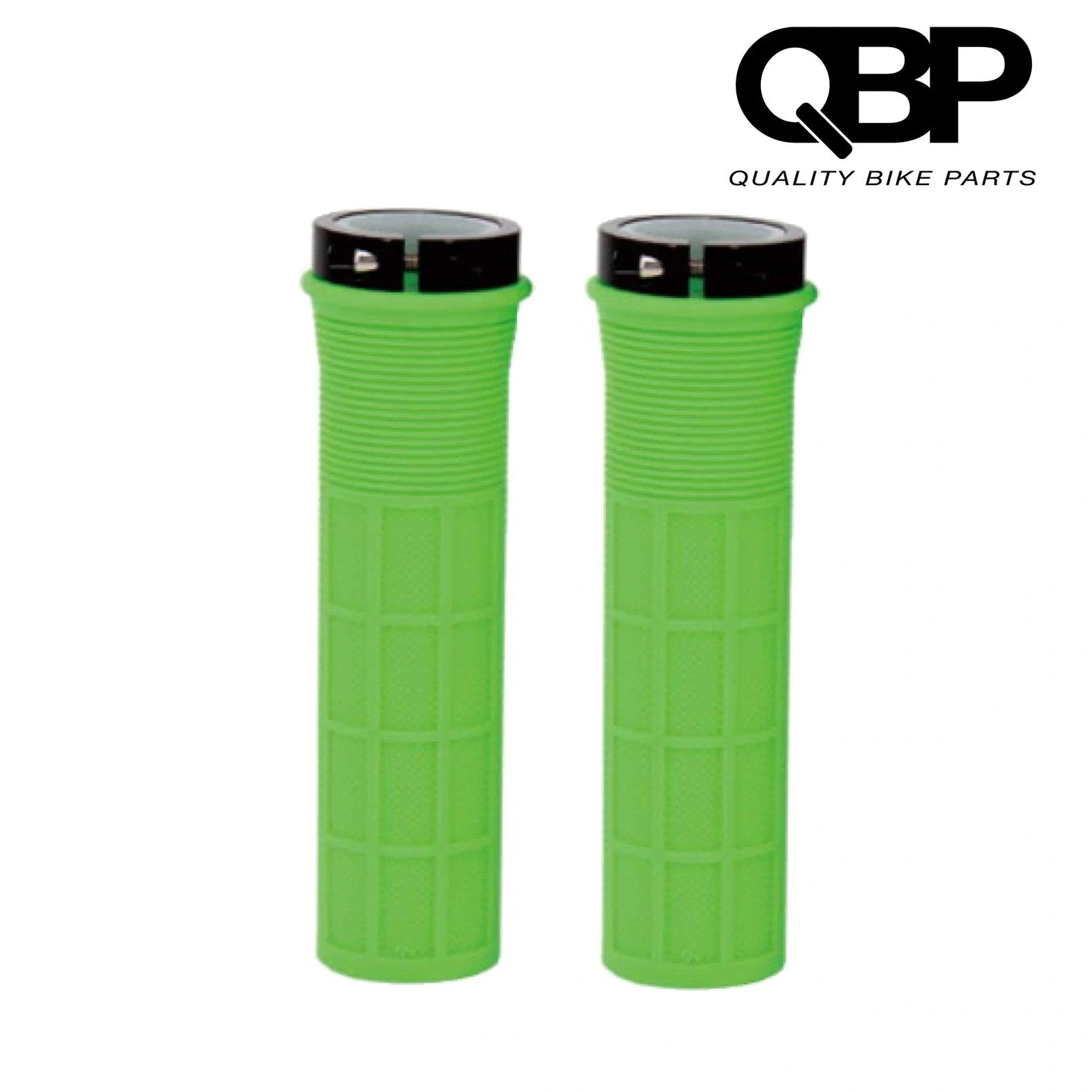 Qbp Lockon Lime Mtb Grips - Flatbar Grip Accessories