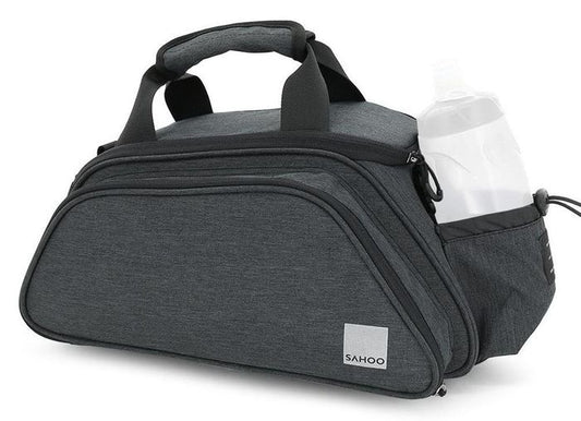 SAHOO 11L Rack Top Bag with Water Bottle Pocket and Side Zippered Pockets - Waxed 600D Nylon