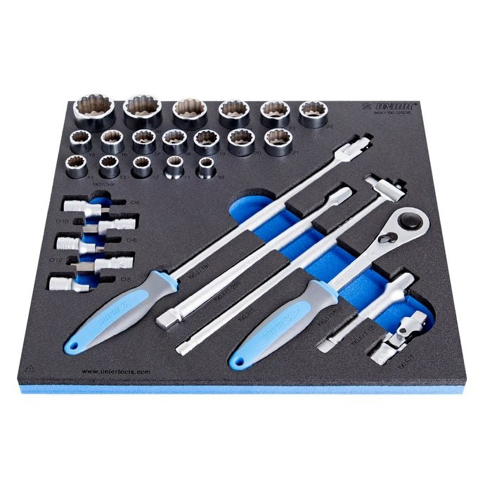 Unior 621186 Bicycle Socket Set - 1/2" Drive, Professional Quality