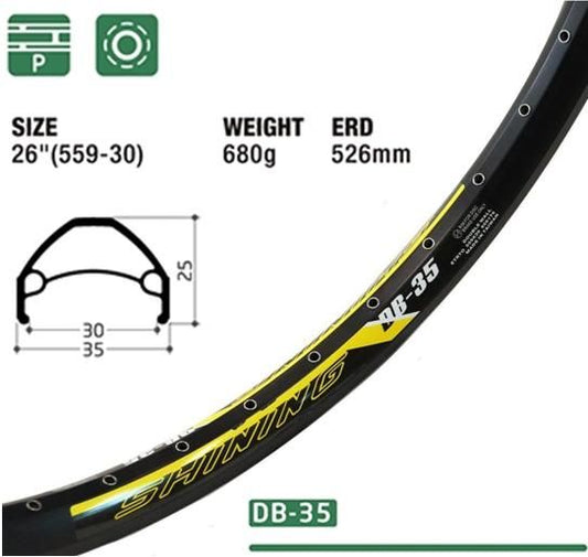 Shining DB-35 26" Disc Brake Rim - Downhill Style