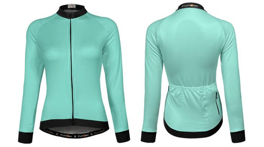 FUNKIER Parma Mint Women-s Winter Jersey - Long Sleeve, Full Zip, Small