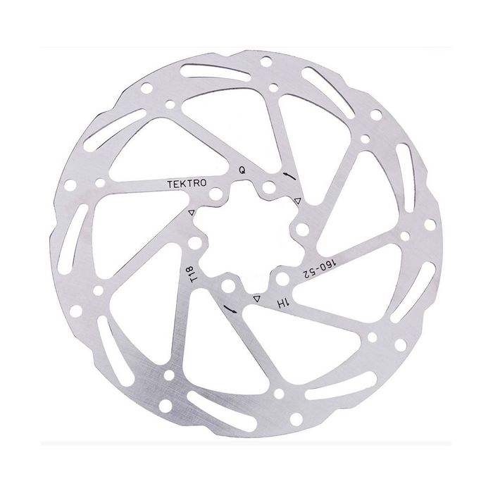 Tektro Disc Rotor 160mm 6 Bolt Stainless Steel - High Heat Tolerance