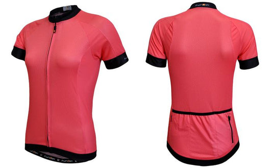 FUNKIER Women-s Parma Pink Jersey - Short Sleeve, Full Zip, Large