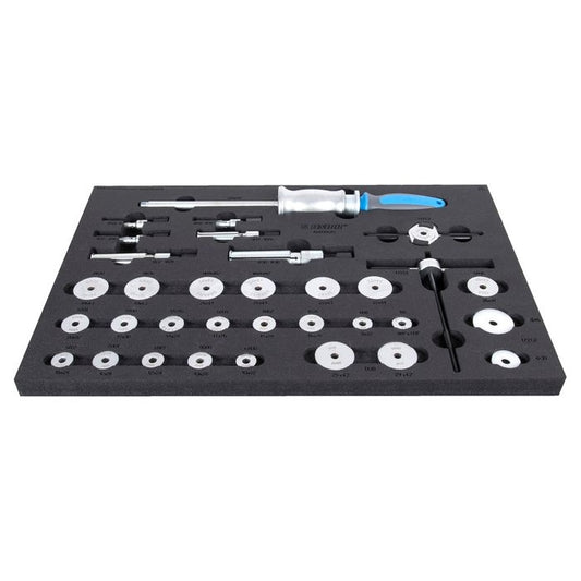 Unior 629062 Bearing Service Tool Tray - 30 Professional Workshop Tools Included