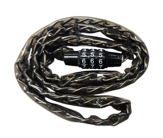 Combination Chain Lock - 2.3 x 915mm, 3-Digit Code, Black