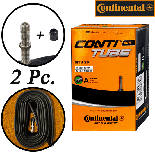 2 x CONTI 26 x 1.7 - 2.5, Bike Tube 26" inch Inner Tubes AV MTB SV 26x Bikes