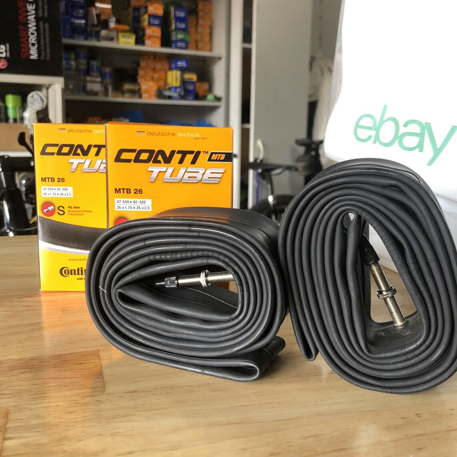 2 x CONTI 26 x 1.7 - 2.5, Bike Tube 26" inch Inner Tubes FV MTB PV 26x Bikes
