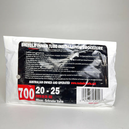 2 x ROCKET 700C x 20 - 25c Tube Car Valve Schradder Road Bike Inner Tubes 700c
