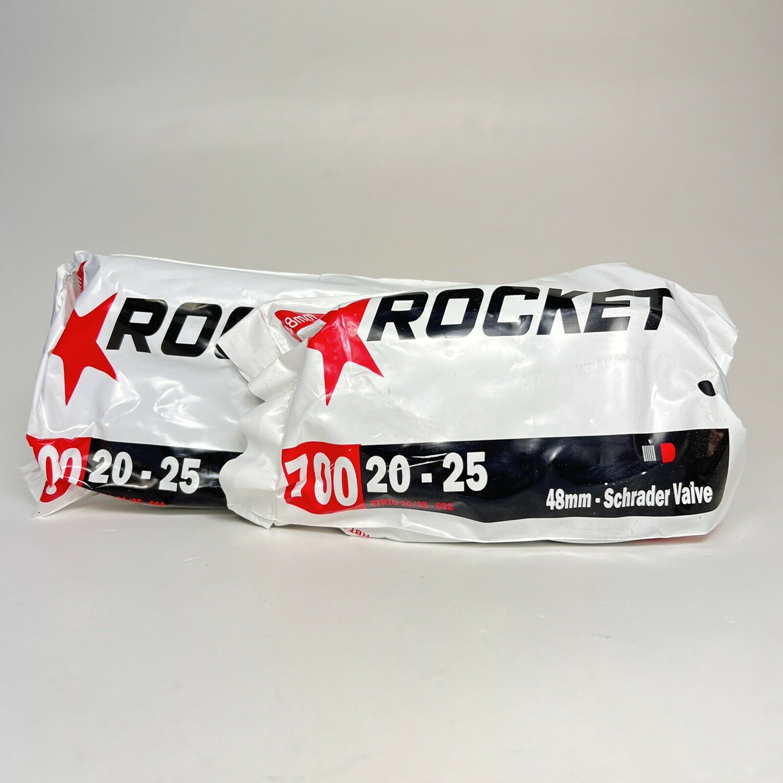 2 x ROCKET 700C x 20 - 25c Tube Car Valve Schradder Road Bike Inner Tubes 700c