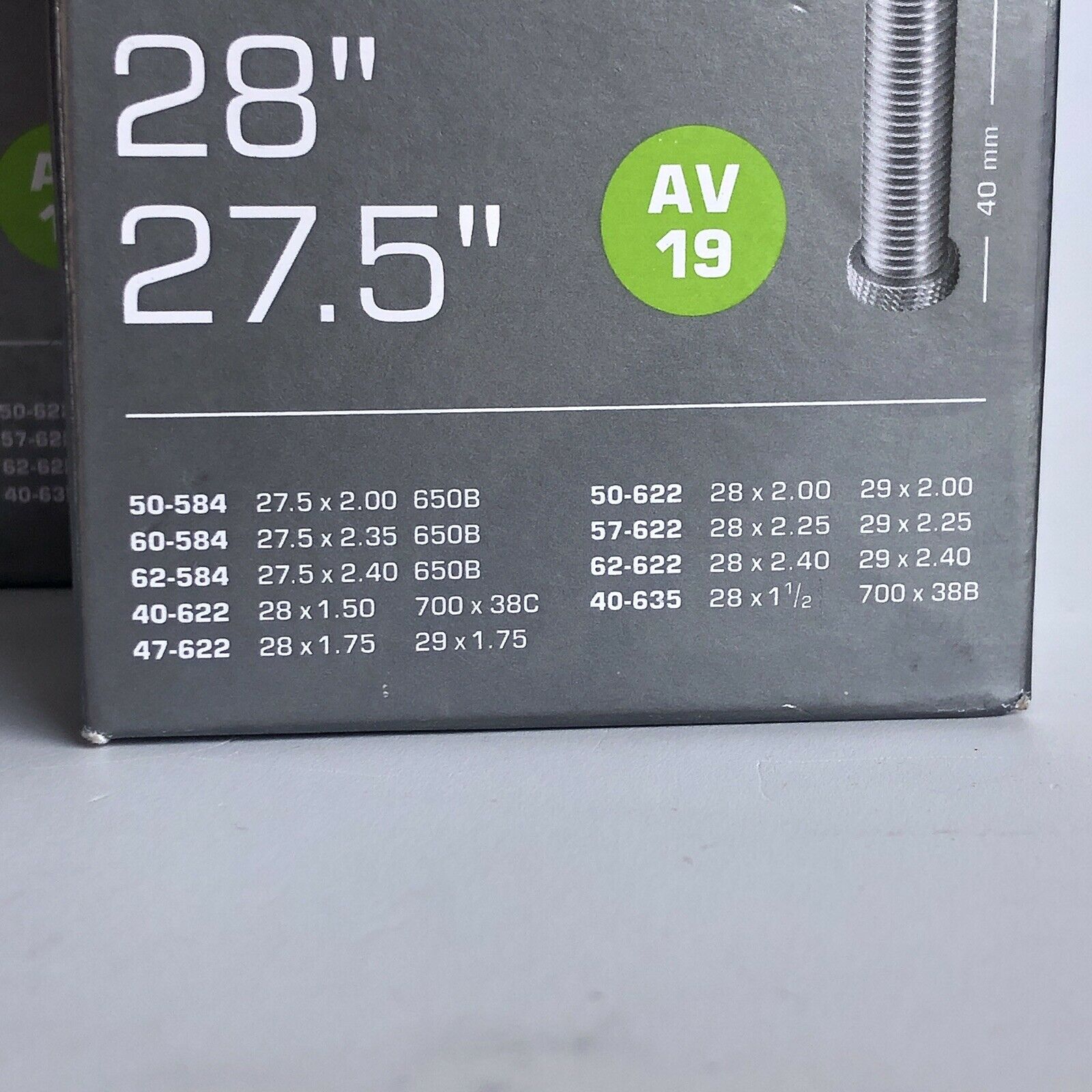 2 x SCHWALBE 27.5 / 28 / 27.5 x 1.50 - 2.40" 40 to 62 - 622 Bike Inner Tubes