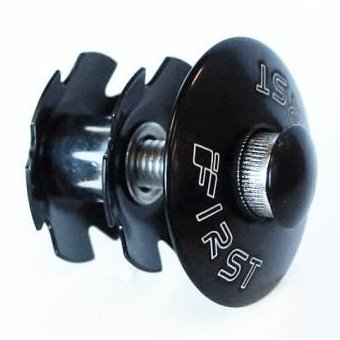 Ahead Adjuster Set 1" Alloy Black Top Cap - Star Nut Type