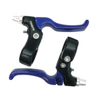 Alloy Brake Lever for Caliper Brake - 2 Finger Type, Blue Pair