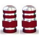 Alloy Valve Cap with Red Nut - Universal Fit