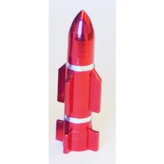 Atomic Rocket Red Valve Cap, A/V - Bike Accessory