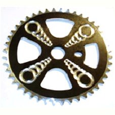 BMX Alloy Chain Ring 44T CNC Black/Silver Teeth