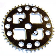 BMX CNC Alloy Chainwheel 44T Black/Silver 1/2"x1/8"
