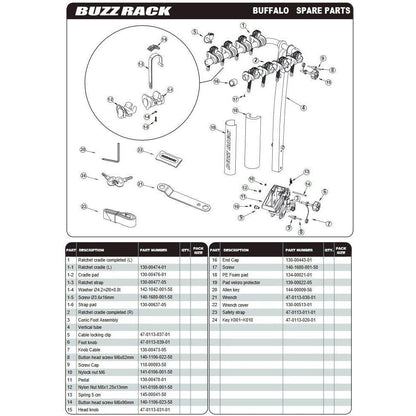 BUZZRACK Buffalo 4 Tow Ball Bike Rack - Dual Arm Design