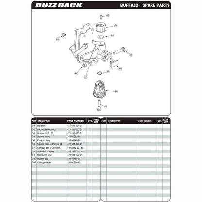 BUZZRACK Buffalo 4 Tow Ball Bike Rack - Dual Arm Design