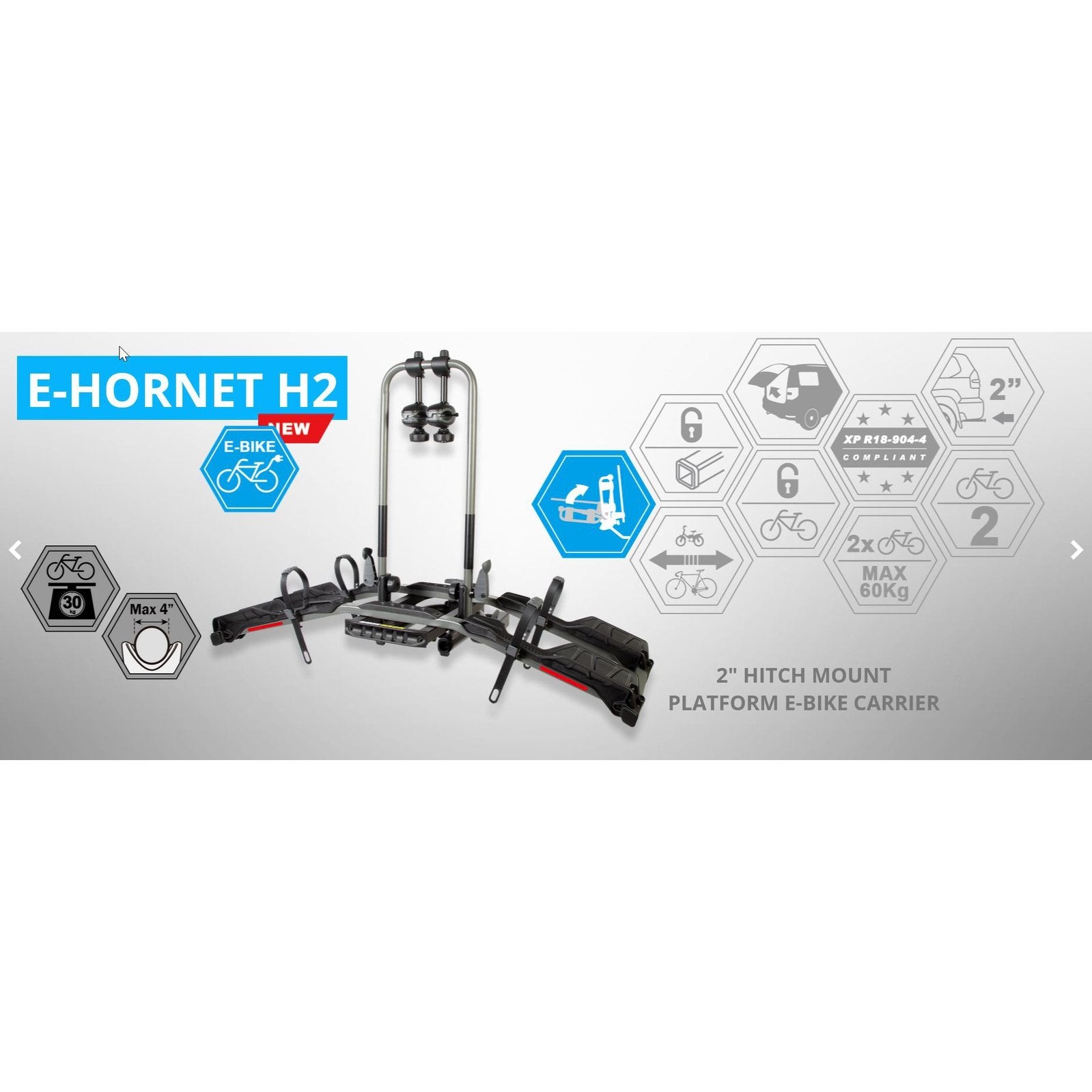 BUZZRACK E-Hornet H2 Hitch Bike Rack - 2 Bike Platform