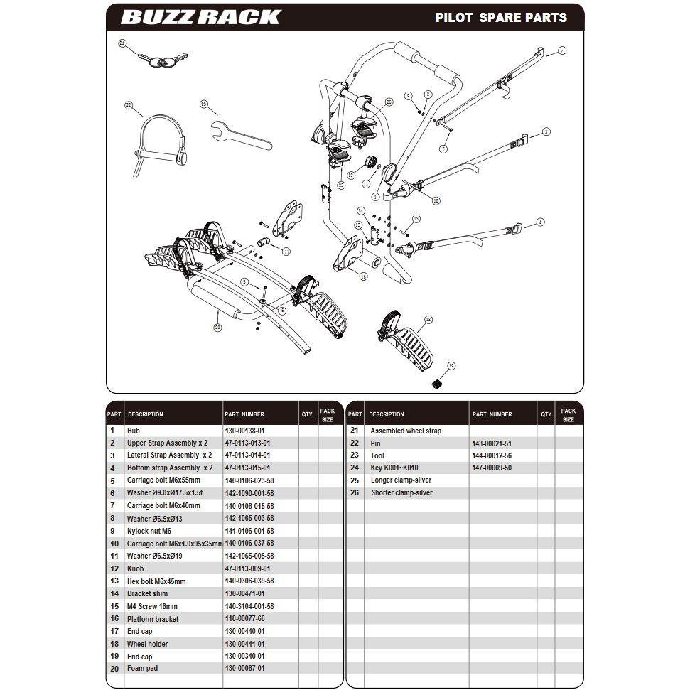 BUZZRACK Pilot 2-Bike Trunk Platform Rack - Easy Install & Secure Hold