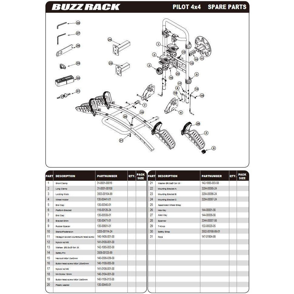 BUZZRACK Pilot 4X4 Bike Rack - Trunk Mount