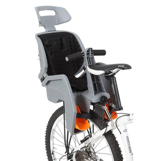 Beto Deluxe Baby Seat for 700C Disc Bikes with 3-Point Harness and Rack - Grey
