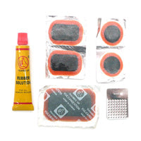 Bike Repair Kit - 5x Assorted Patches with Solution and Rasp - Tire Patch Kit, Bike Tire Repair, Emergency Repair Kit