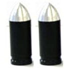 Black Bullet Valve Caps - 2 Pack