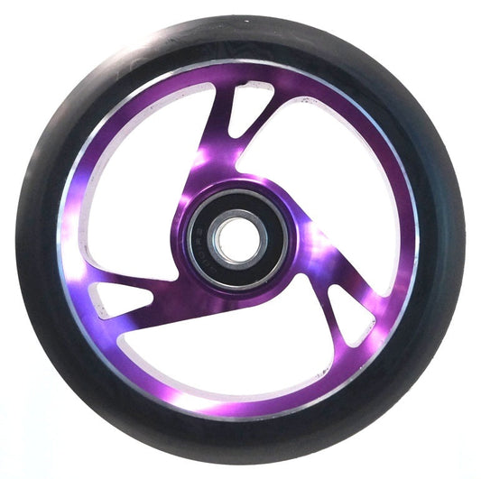 Bulletproof Alloy Core Scooter Wheel - 125mm Diameter, 30mm Wide, Purple Core