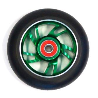 Bulletproof Alloy Scooter Wheel 100mm with ABEC-9 Bearing & Green Core