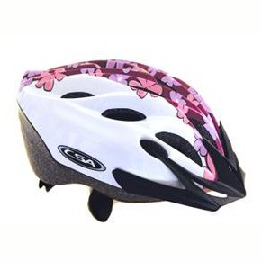 CSA Ariel Helmet XS White/PinkPurple Flowers - Australian Standards Approved