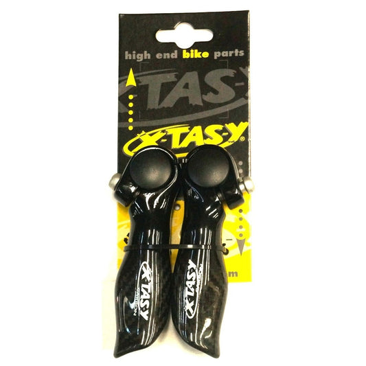 Carbon Bar Ends - Straight Type with Comfort Thumb Grooves - Black Finish