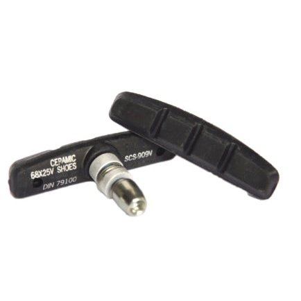 Ceramic V Brake Shoes - Anti Squeal, 68mm Pair