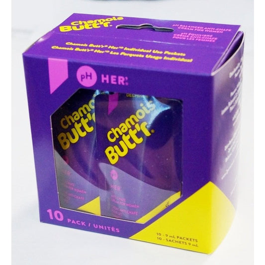 ChamoisButt-r Chamois Butt-r Her-10 Pack - Women-s pH Balanced Lubricant