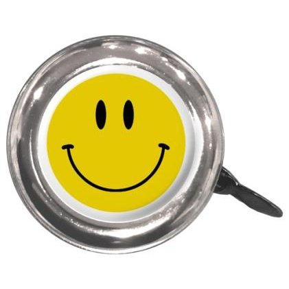 Clean Motion Smiley Bike Bell - Steel, 55mm Diameter, Fits Standard Handlebars