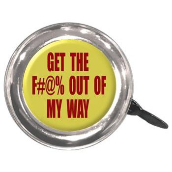 Clean Motion Swell Bell - Steel, 55mm Diameter, Fits Standard Handlebars, "F#@% Out of My Way"