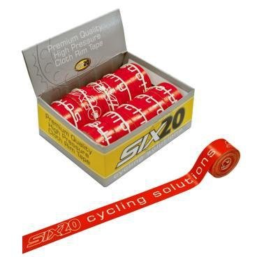 Cloth Rim Tape 18mm Adhesive Backed - Box of 10 Red