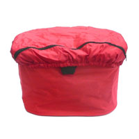 Collapz Quick Release Basket Front Fabric Basket with Collapsible Handle, Dual Access Lid, Waterproof Cover - Red