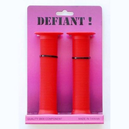 DEFIANT Kratton 147mm RED Rubber Grips with Open End & Plugs
