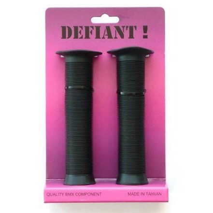 DEFIANT Kratton 147mm Rubber Grips with Open End & Plugs - BLACK