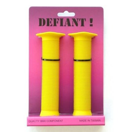 DEFIANT Kratton 147mm Yellow Rubber Grips with Open End & Plugs