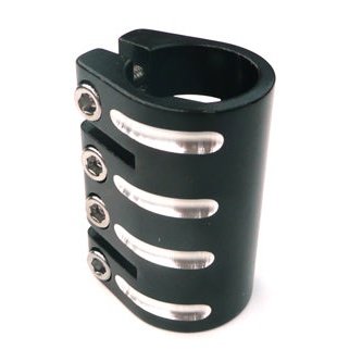 DEFIANT Scooter Clamp QUAD 31.8mm - Black - Secure Fit for Scooters