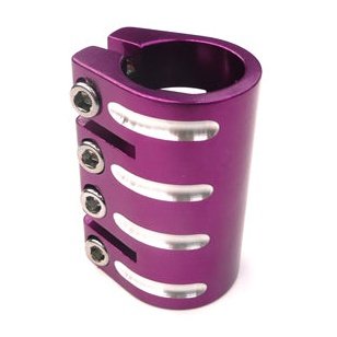 DEFIANT Scooter Clamp QUAD 31.8mm - Purple - Secure Fit for Scooters