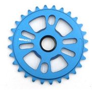 DEFIANT28T Chain Ring with Adaptors - Blue, 24mm Hole, 19mm/22mm Compatibility