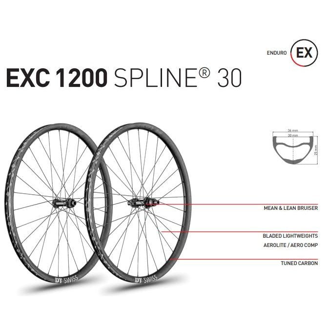 DT Swiss EXC1200 29 Mountain Bike Wheels - CL/6B, MY20 Pair