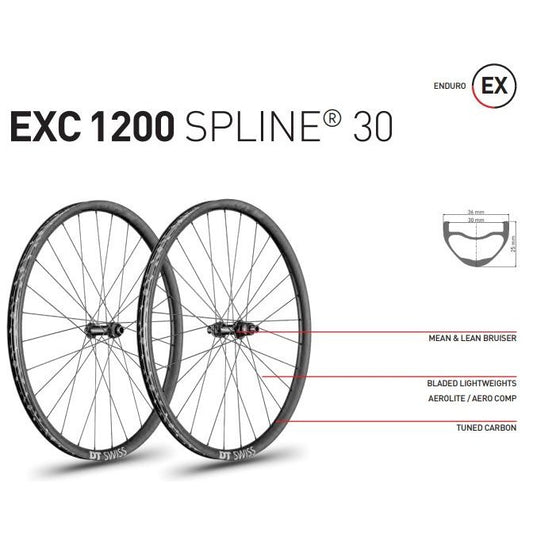 DT Swiss EXC1200 29 Mountain Bike Wheels - CL/6B, MY20 Pair