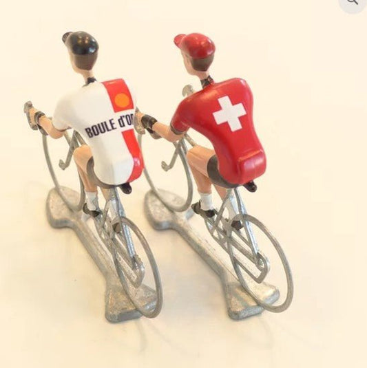 FLANDRIENS Hand-Painted Metal Cyclists with Boule d-or Jerseys